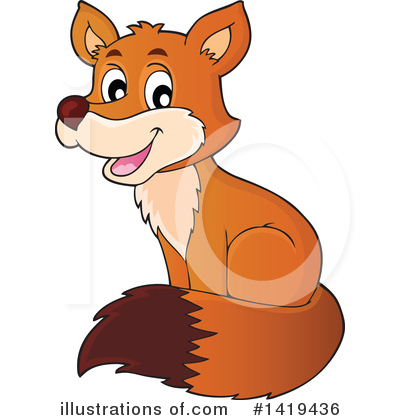 Royalty-Free (RF) Fox Clipart Illustration by visekart - Stock Sample #1419436