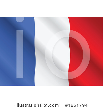 Royalty-Free (RF) French Flag Clipart Illustration by Pushkin - Stock Sample #1251794
