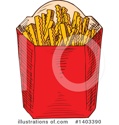 Royalty-Free (RF) French Fries Clipart Illustration by Vector Tradition SM - Stock Sample #1403390