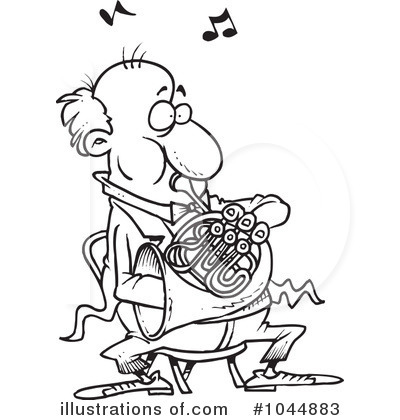Royalty-Free (RF) French Horn Clipart Illustration by toonaday - Stock Sample #1044883