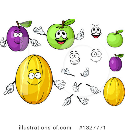 Canary Melon Clipart #1327771 by Vector Tradition SM