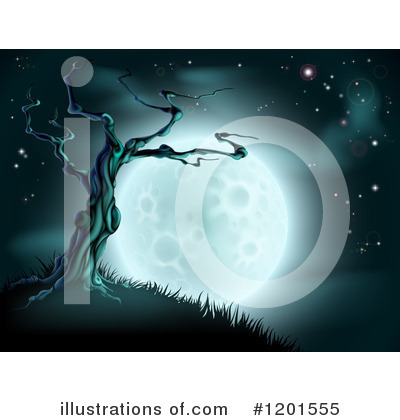 Royalty-Free (RF) Full Moon Clipart Illustration by AtStockIllustration - Stock Sample #1201555