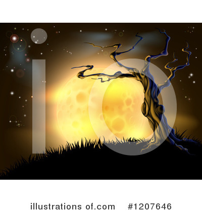 Royalty-Free (RF) Full Moon Clipart Illustration by AtStockIllustration - Stock Sample #1207646