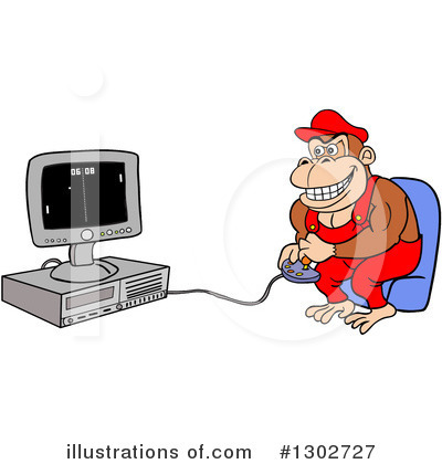 Royalty-Free (RF) Gamer Clipart Illustration by LaffToon - Stock Sample #1302727