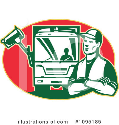 Garbage Truck Clipart #1095185 by patrimonio