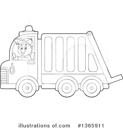 Garbage Truck Clipart #1365911 by visekart