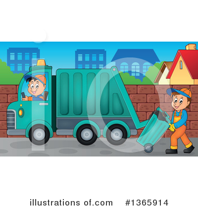 Garbage Truck Clipart #1365914 by visekart