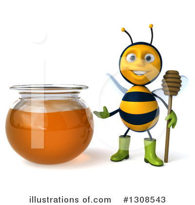 Royalty-Free (RF) Gardener Bee Clipart Illustration by Julos - Stock Sample #1308543