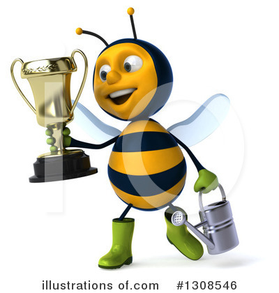 Royalty-Free (RF) Gardener Bee Clipart Illustration by Julos - Stock Sample #1308546