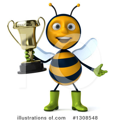 Royalty-Free (RF) Gardener Bee Clipart Illustration by Julos - Stock Sample #1308548