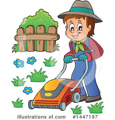 Lawn Mowing Clipart #1447197 by visekart