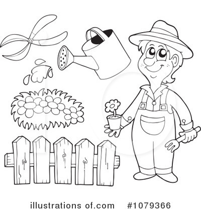 Royalty-Free (RF) Gardening Clipart Illustration by visekart - Stock Sample #1079366