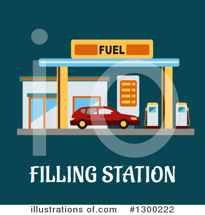 Gas Station Clipart #1300222 by Vector Tradition SM