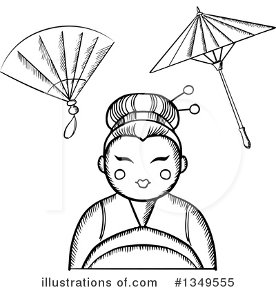 Royalty-Free (RF) Geisha Clipart Illustration by Vector Tradition SM - Stock Sample #1349555