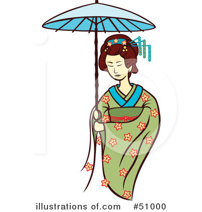 Royalty-Free (RF) Geisha Clipart Illustration by Cherie Reve - Stock Sample #51000