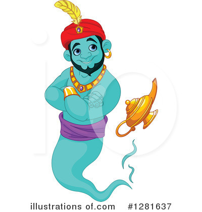 Genie Lamp Clipart #1281637 by Pushkin