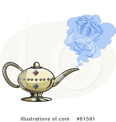 Royalty-Free (RF) Genie Lamp Clipart Illustration by r formidable - Stock Sample #61581