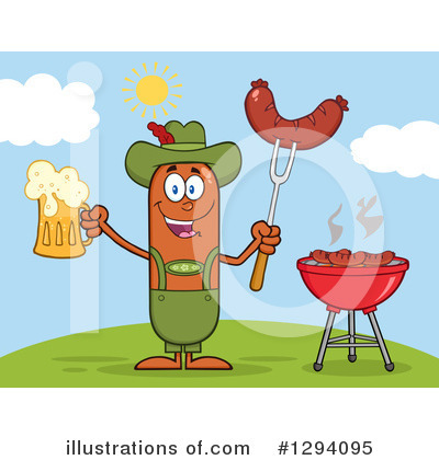Royalty-Free (RF) German Sausage Clipart Illustration by Hit Toon - Stock Sample #1294095