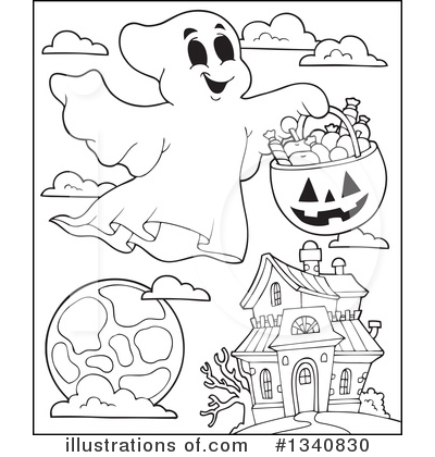 Royalty-Free (RF) Ghost Clipart Illustration by visekart - Stock Sample #1340830