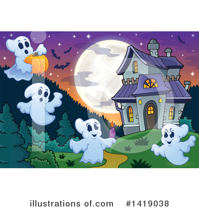 Royalty-Free (RF) Ghost Clipart Illustration by visekart - Stock Sample #1419038