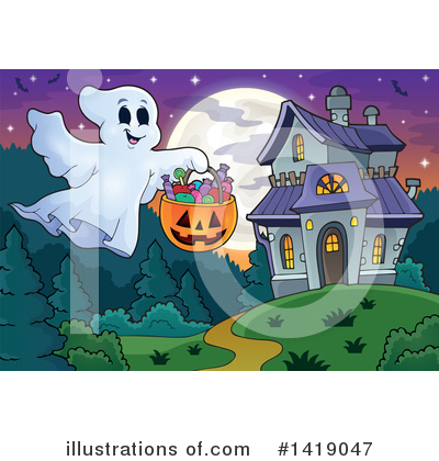 Royalty-Free (RF) Ghost Clipart Illustration by visekart - Stock Sample #1419047