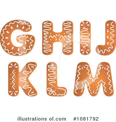 Gingerbread Letters Clipart #1081792 by Vector Tradition SM