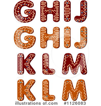 Gingerbread Letters Clipart #1126083 by Vector Tradition SM