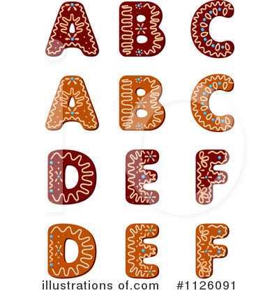 Gingerbread Letters Clipart #1126091 by Vector Tradition SM