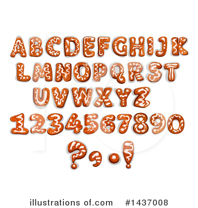 Gingerbread Letters Clipart #1437008 by Vector Tradition SM
