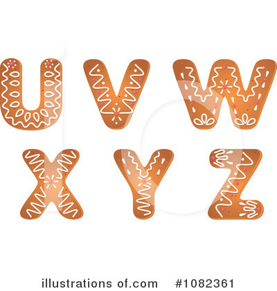 Gingerbread Letters Clipart #1082361 by Vector Tradition SM