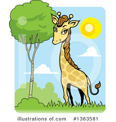 Royalty-Free (RF) Giraffe Clipart Illustration by Clip Art Mascots - Stock Sample #1363581