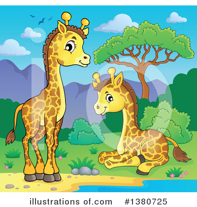 Royalty-Free (RF) Giraffe Clipart Illustration by visekart - Stock Sample #1380725