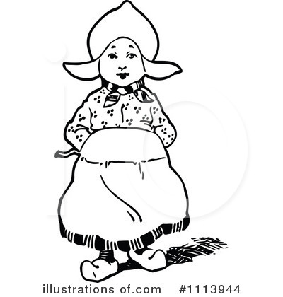 Royalty-Free (RF) Girl Clipart Illustration by Prawny Vintage - Stock Sample #1113944