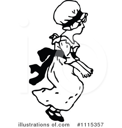Royalty-Free (RF) Girl Clipart Illustration by Prawny Vintage - Stock Sample #1115357