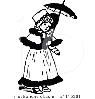 Royalty-Free (RF) Girl Clipart Illustration by Prawny Vintage - Stock Sample #1115361