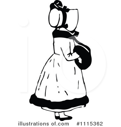 Royalty-Free (RF) Girl Clipart Illustration by Prawny Vintage - Stock Sample #1115362