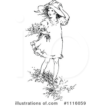 Picking Flowers Clipart #1116059 by Prawny Vintage