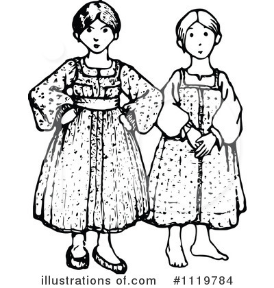Royalty-Free (RF) Girl Clipart Illustration by Prawny Vintage - Stock Sample #1119784