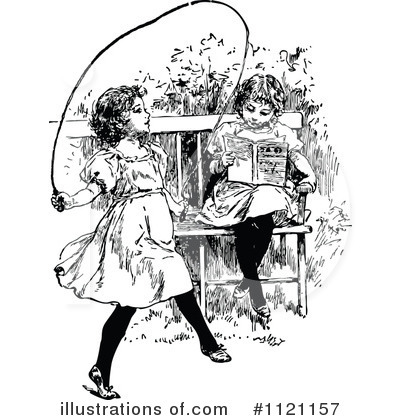 Royalty-Free (RF) Girl Clipart Illustration by Prawny Vintage - Stock Sample #1121157