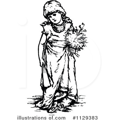 Royalty-Free (RF) Girl Clipart Illustration by Prawny Vintage - Stock Sample #1129383