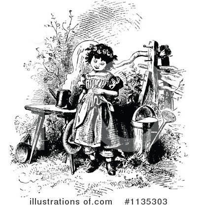 Royalty-Free (RF) Girl Clipart Illustration by Prawny Vintage - Stock Sample #1135303