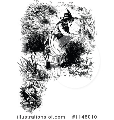 Royalty-Free (RF) Girl Clipart Illustration by Prawny Vintage - Stock Sample #1148010