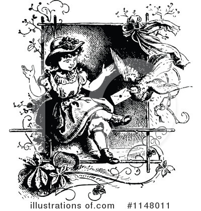 Royalty-Free (RF) Girl Clipart Illustration by Prawny Vintage - Stock Sample #1148011