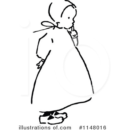 Royalty-Free (RF) Girl Clipart Illustration by Prawny Vintage - Stock Sample #1148016