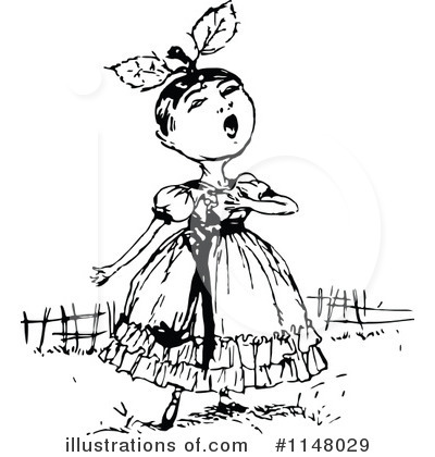 Royalty-Free (RF) Girl Clipart Illustration by Prawny Vintage - Stock Sample #1148029