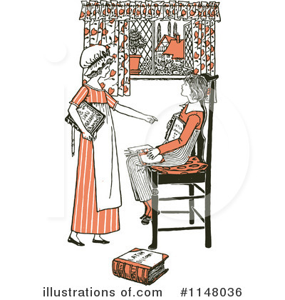 Royalty-Free (RF) Girl Clipart Illustration by Prawny Vintage - Stock Sample #1148036