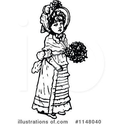Royalty-Free (RF) Girl Clipart Illustration by Prawny Vintage - Stock Sample #1148040