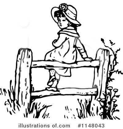 Royalty-Free (RF) Girl Clipart Illustration by Prawny Vintage - Stock Sample #1148043