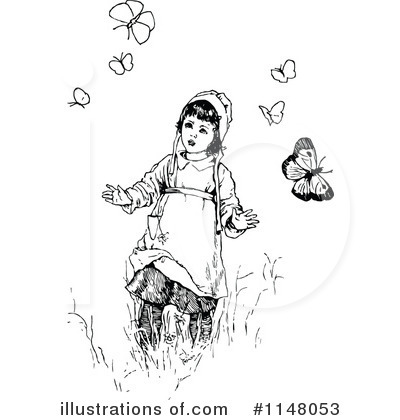 Royalty-Free (RF) Girl Clipart Illustration by Prawny Vintage - Stock Sample #1148053