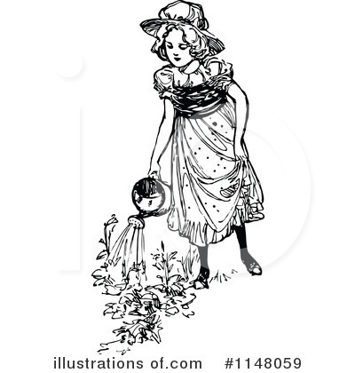 Royalty-Free (RF) Girl Clipart Illustration by Prawny Vintage - Stock Sample #1148059